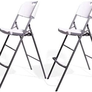 كرسي بار قابل للطي من البلاستيك عالي الكثافة وارجل  من المعدن ، كرسي عالي قابل للطي للمطاعم